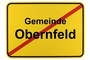 Illustration eines Ortsschildes der Gemeinde Obernfeld in Niedersachsen	