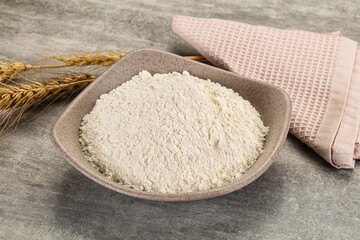 Wheat flour for cooking in the bowl