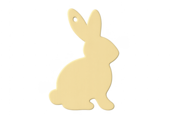 Yellow rabbit shape cutout tag for easter crafts