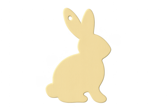 Yellow rabbit shape cutout tag for easter crafts - Powered by Adobe