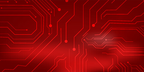 Red Circuit Board Technology Background. Modern creative trendy design in vector illustration