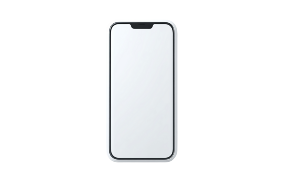 White Smartphone Mockup with Notch isolated on a transparent background - Powered by Adobe