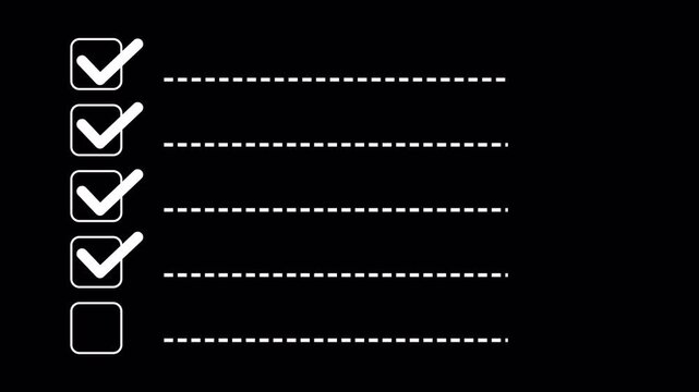 Verify Complete Check Mark Animation: Sequential To-Do List Progress Motion Graphic