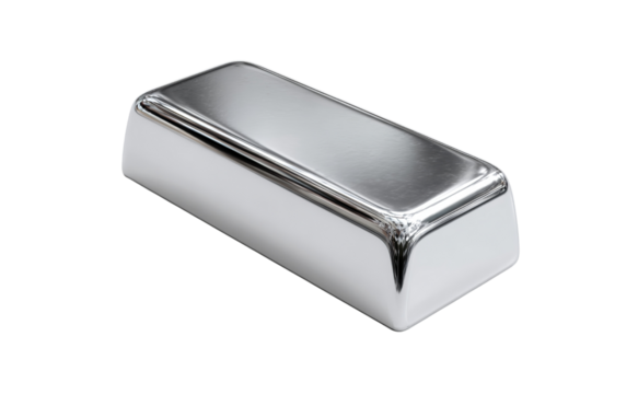 Shiny Silver Ingot isolated on a transparent background 1