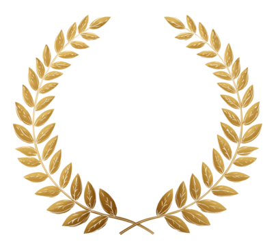 Golden Laurel Wreath isolated on a transparent background 1