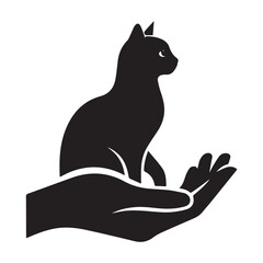 Cat in Hand: A Symbol of Care and Protection.