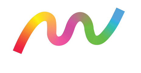Colorful wave gradient design abstract shape on white background illustration