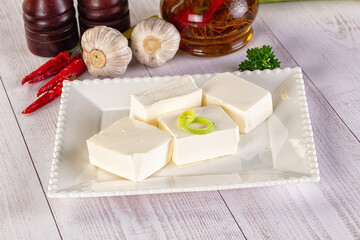 Greek traditional Feta cheese cubes