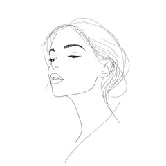 Fototapeta premium Continuous Line Faces 