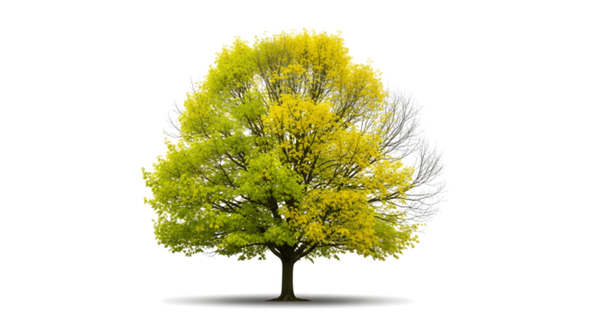 Beautiful tree standing tall showcasing the changing seasons and natural life cycle concept