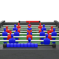 3D rendering illustration of a foosball table football