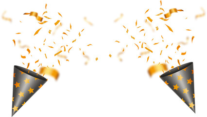 Sparse Falling Gold Confetti Particles Element