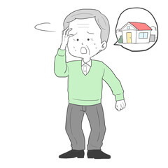 道に迷ったシニア男性　家