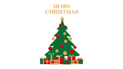 Festive Christmas Celebration: Decorated Christmas tree adorned with ornaments, presents, and star, symbolizing joy and anticipation during the holiday season.