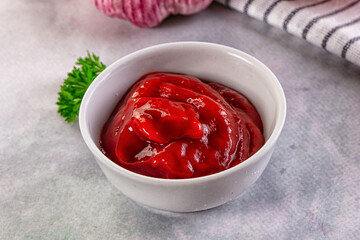 Red spicy tasty tomato ketchup
