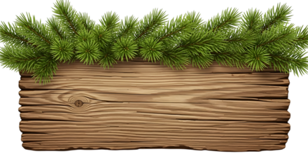 Christmas wooden background isolated on transparent background