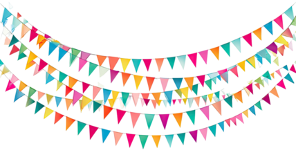 Abstract colorful background with bright party garland flags bunting decoration