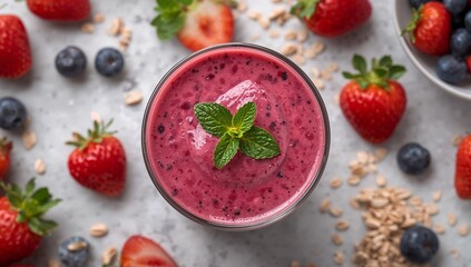 Berry Blend Delight. A Refreshing, Colorful, and Smooth Creation in a Glass.