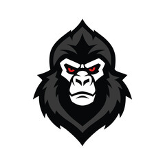 Wild Gorilla Mascot Logo Bold Ape Head Design for Gaming Identity or Esports Branding