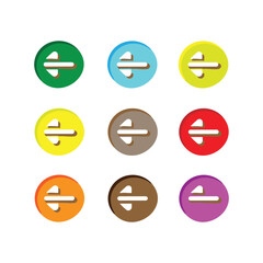 Nine Colored Circular Badges With White Abstract Symbol For Diverse Stock Illustration