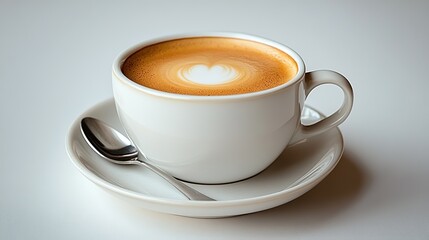 Latte Coffee with Heart Latte Art, Romantic Coffee Art for Food Beverage Advertising and Social Scenes