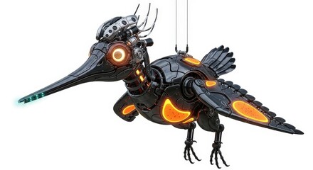 Mechanical Bird Design 3D Render Innovative Technology Futuristic Creature Artificial Intelligence Animal Robot Automation