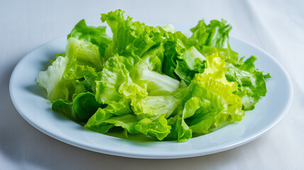 みずみずしいレタスがたっぷり盛られたフレッシュなグリーンサラダ