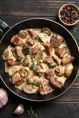 Creamy Chicken Meat and Mushroom Stroganoff