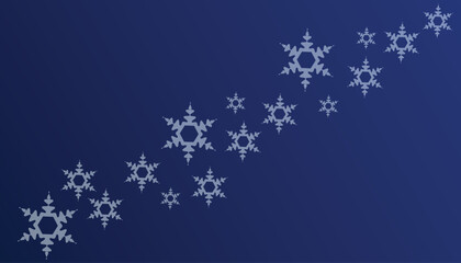 Elegant transparent snowflakes on a blue gradient background for winter and Christmas design themes. vector