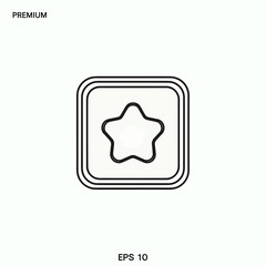 Simple star icon in a rounded square line art design for web and mobile applications.