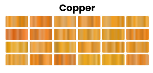 Warm copper gradients, metallic reddish-brown hues, rustic and rich tones, perfect for antique designs, shiny art, and earthy textures, elegant and vibrant appeal