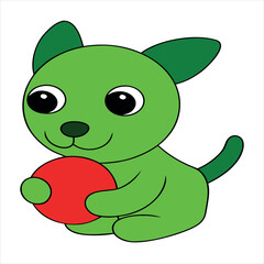 Lovely Puppy Vector Art Illustration