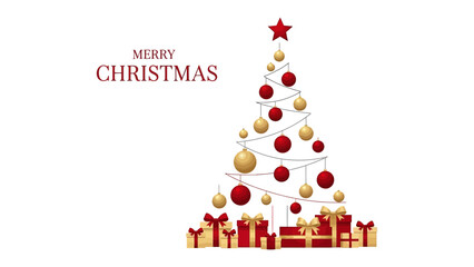 Christmas Ornament: festive Christmas tree composed of decorative ornaments and star presents the spirit of Christmas and New Year