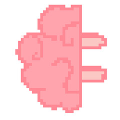 Fototapeta premium Pixel Art Brain Plug for Mental Health Connection
