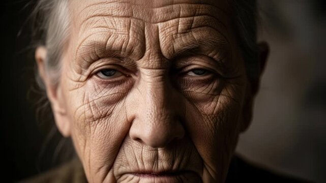 A Portrait of Time - The Face of an Elderly Woman.