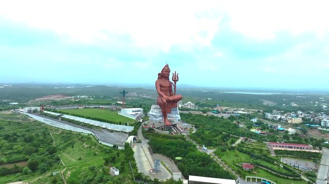 Lord Shiva Statue Nathdwara Rajasthan Aerial View