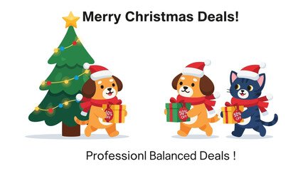 Holiday Greetings: Adorable characters embrace the holiday spirit with gifts and cheerful tidings. Perfect for capturing the joy and warmth of the festive season.