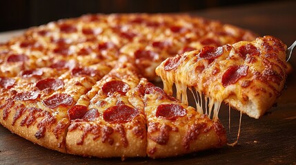 Hyper-Realistic Whole Italian Pizza, Thin Crust Crispy with Rich Cheese, Material for Food Beverage Advertising and Italian Cuisine