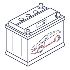 Car battery illustration