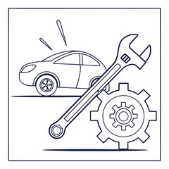 Car repair service icon