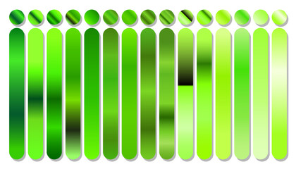 Collection of Gradient Swatches Featuring Various Shades of Green Hues