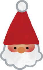 Cute Christmas Santa doll water color