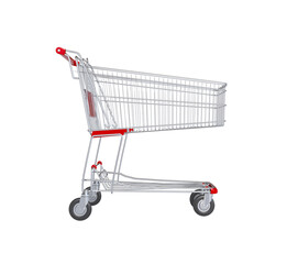Shopping Cart: A sleek, empty shopping cart stands ready, embodying the essence of consumerism and convenience. With its sturdy design, this shopping cart is a symbol of modern purchasing.