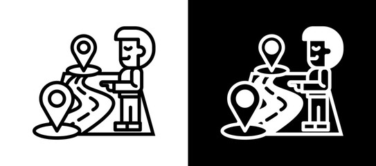 Distance whiteblack icon