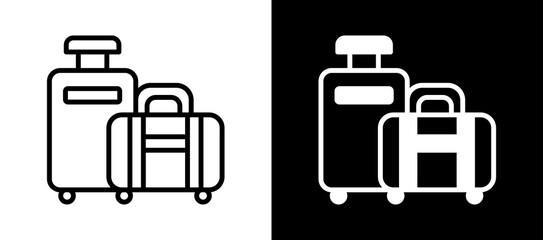 Luggage whiteblack icon