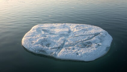 Floating Island of White Texture A Study in Frozen Water and Serenity.