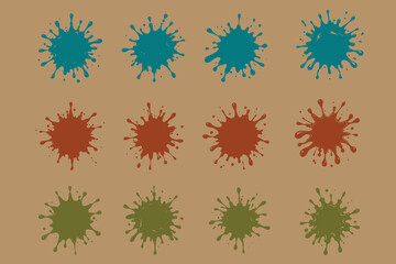 Set of colorful brush strokes, lines, Brush stain. Rectangle brush collection. Grungy brushes collection vector illustration.