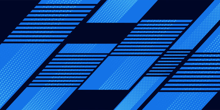 Abstract blue banner design vector, dynamic sporty horizontal background template for media promotion or web banner