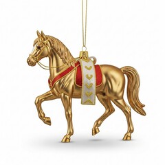 Beautiful of Cute Golden Horse Ornament with Elegant Design