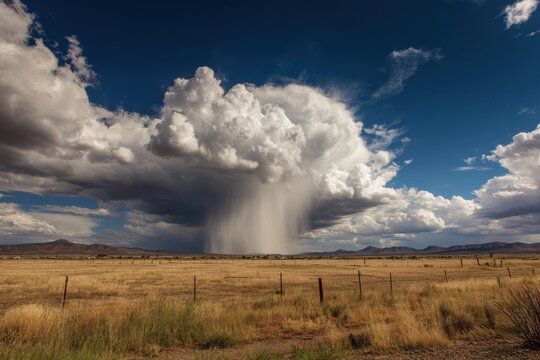 Summer Sky Views: A Microburst Unfolding Over the Beautiful Landscape of Clifton, Arizona
